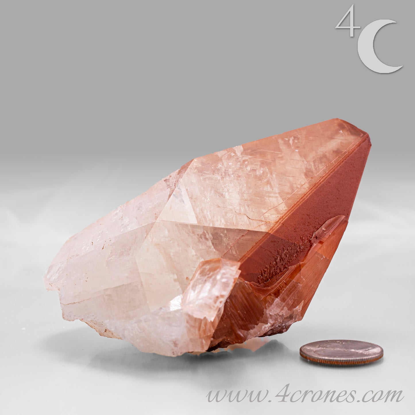 Red Diamond Calcite, glassy, gemmy diamond shaped geometries otherwise known as rhombohedrons and or scalenohedrons are combined with iron oxide hematoid inclusions. www.4crones.com