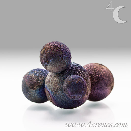 These stunning Chalcopyrite copper iron sulfide spheres (CuFeS₂) showcase a metallic golden luster with vibrant iridescent hues of purple, blue, and green. Formed through hydrothermal processes in Daye, Hubei Province, they crystallize in the tetragonal system and are valued for their aesthetic and energetic properties.