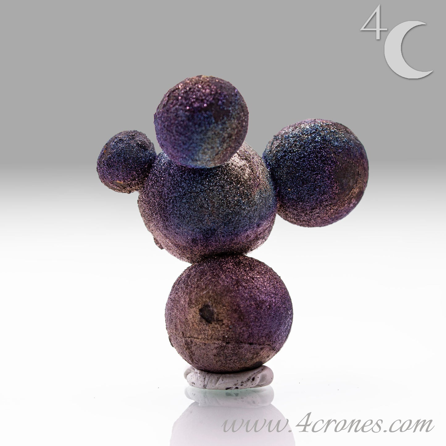 These stunning Chalcopyrite copper iron sulfide spheres (CuFeS₂) showcase a metallic golden luster with vibrant iridescent hues of purple, blue, and green. Formed through hydrothermal processes in Daye, Hubei Province, they crystallize in the tetragonal system and are valued for their aesthetic and energetic properties.
