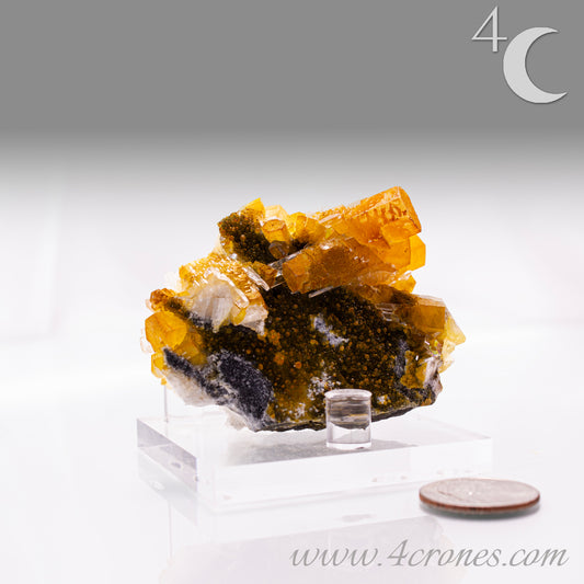 Iridescent Columnar Calcite is a striking variety of calcite distinguished by its naturally occurring columnar structure and shimmering, pearlescent sheen. This calcium carbonate mineral forms in elongated, parallel crystal columns, often displaying a soft, ethereal glow due to light interference within its layers. Its iridescence results from microscopic structural variations that reflect and refract light, producing subtle flashes of color that shift with movement. 