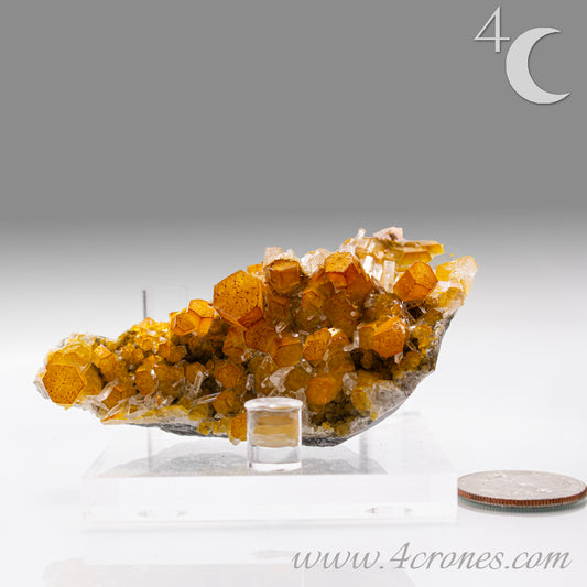 Iridescent Columnar Calcite is a striking variety of calcite distinguished by its naturally occurring columnar structure and shimmering, pearlescent sheen. This calcium carbonate mineral forms in elongated, parallel crystal columns, often displaying a soft, ethereal glow due to light interference within its layers. Its iridescence results from microscopic structural variations that reflect and refract light, producing subtle flashes of color that shift with movement. 