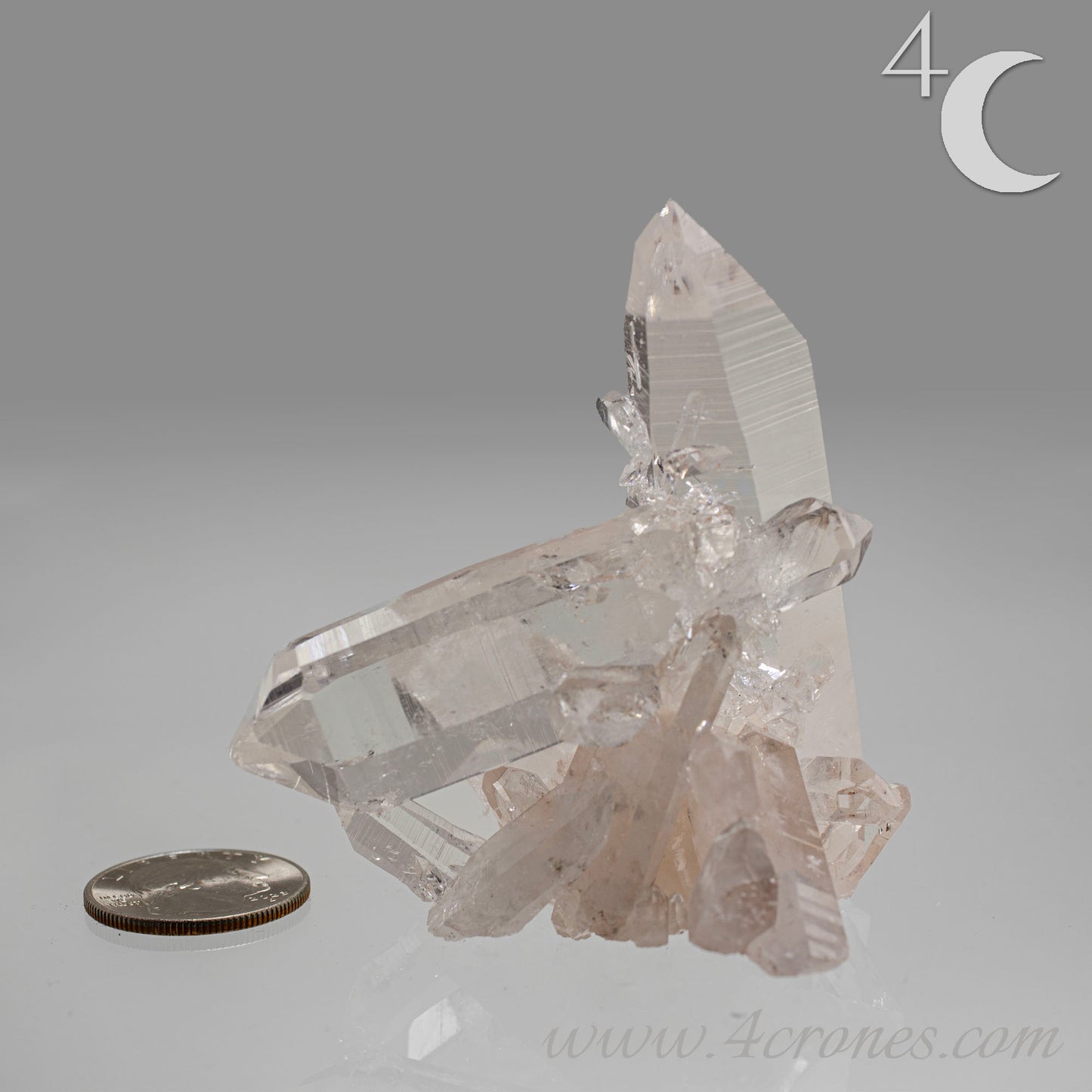 Our Lithium Quartz crystals are to die for. These dazzling specimens are astonishingly crystal clear with the softest touches of pinks and mauves. The Lumerian lines are so crisp and clean you can almost hear the ancient stories pouring out of them. These beauties will take your breath away, we kid you not. www.4crones.com
