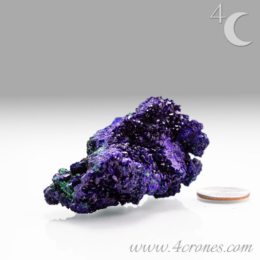 4 Crones Azurite-Malachite specimens are so luscious, with spectacular gemmy azurite crystals showing off the heavenly deep blue colors they are renowned for. They can be found in combination with Malachite acting as a “matrix” of sorts. Azurite is often found in nature mixed with Malachite. With more water content Azurite becomes Malachite. We think of them as siblings whose differing energies complement each other:) www.4crones.com