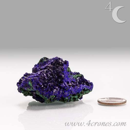 4 Crones Azurite-Malachite specimens are so luscious, with spectacular gemmy azurite crystals showing off the heavenly deep blue colors they are renowned for. They can be found in combination with Malachite acting as a “matrix” of sorts. Azurite is often found in nature mixed with Malachite. With more water content Azurite becomes Malachite. We think of them as siblings whose differing energies complement each other:) www.4crones.com