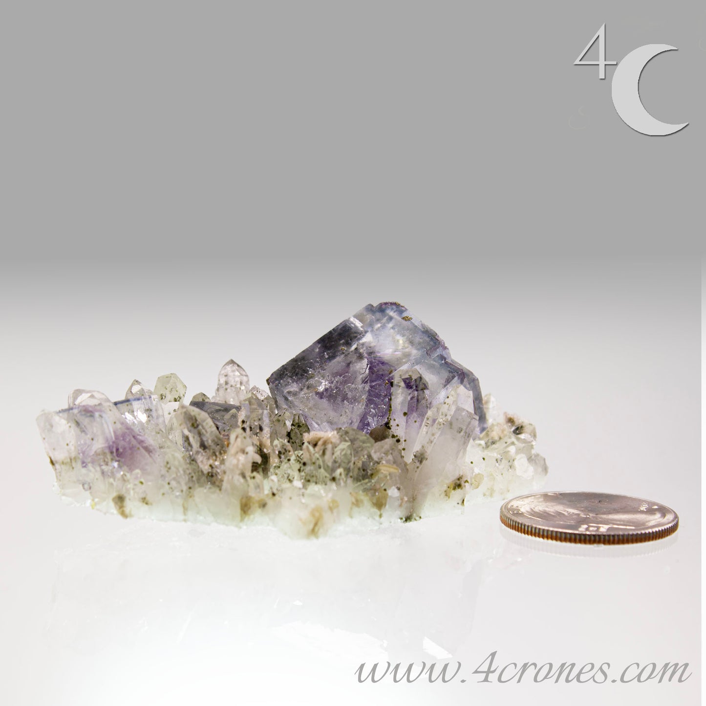Yaogangxian fluorite is cherished for its exceptional quality and crisp beauty with stunning water-like cubic crystals and purple-blue phantoms that create a mesmerizing effect. www.4crones.com