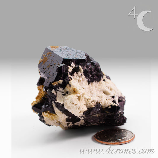 High-quality Black Tourmaline (Schorl) from Erongo, Namibia is an amazingly beautiful specimen with very clear geometric faceting similar to the three-pointed star and is referred to as the Mercedes top by many mineral collectors. www.4crones.com