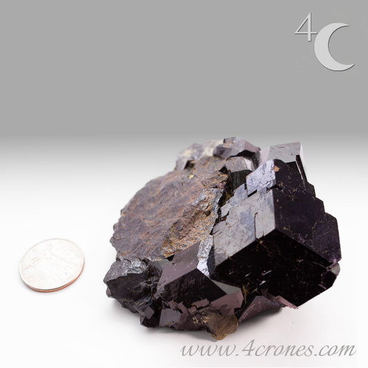 High-quality Black Tourmaline (Schorl) from Erongo, Namibia is an amazingly beautiful specimen with very clear geometric faceting similar to the three-pointed star and is referred to as the Mercedes top by many mineral collectors. www.4crones.com