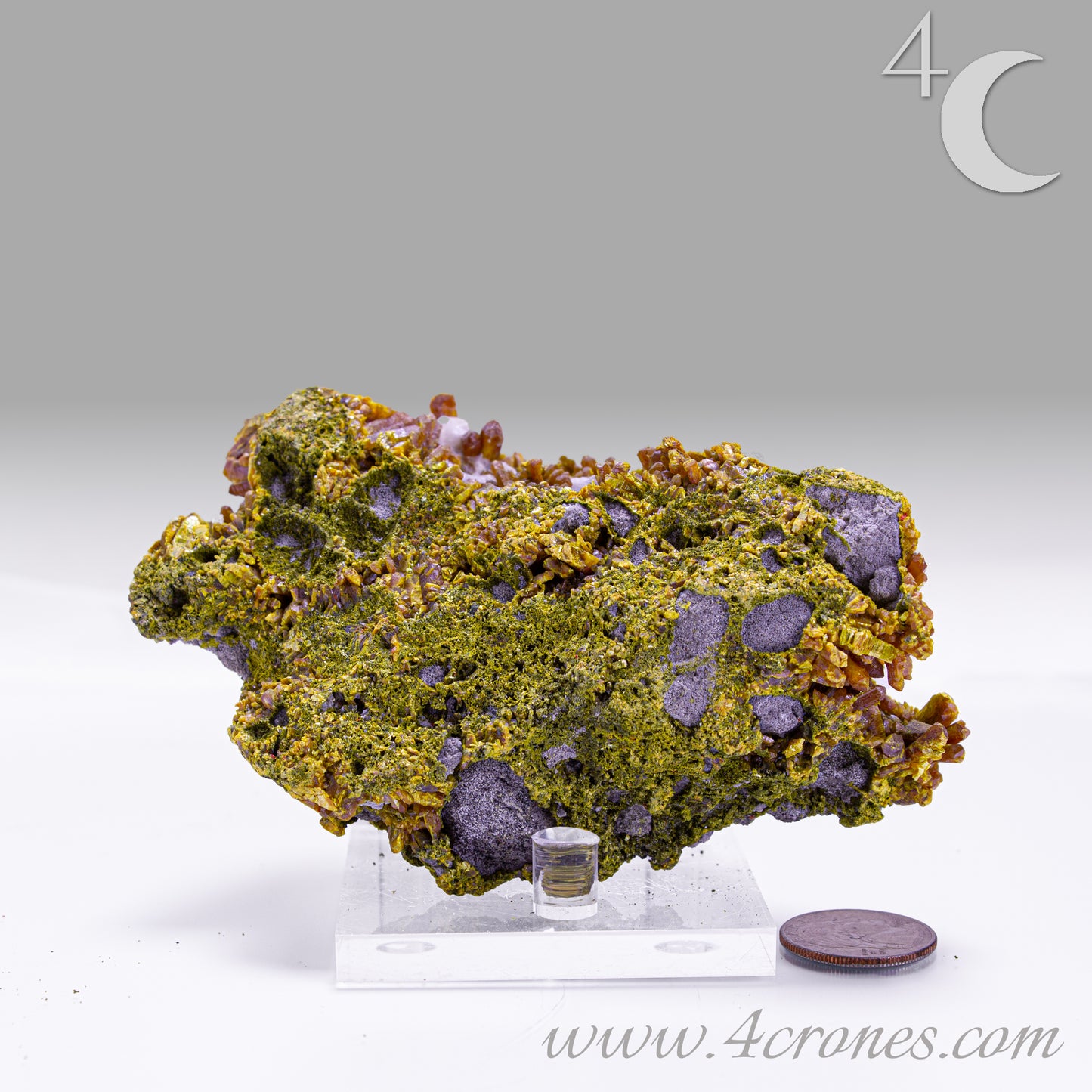 Orpiment mineral on matrix, back view