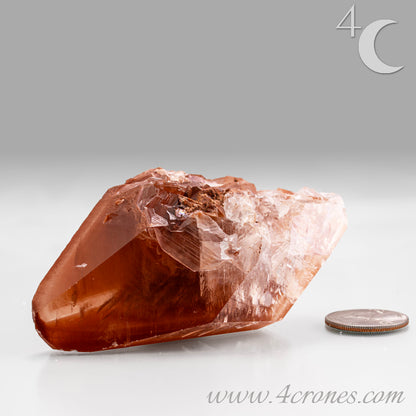 Red Diamond Calcite, glassy, gemmy diamond shaped geometries otherwise known as rhombohedrons and or scalenohedrons are combined with iron oxide hematoid inclusions. www.4crones.com