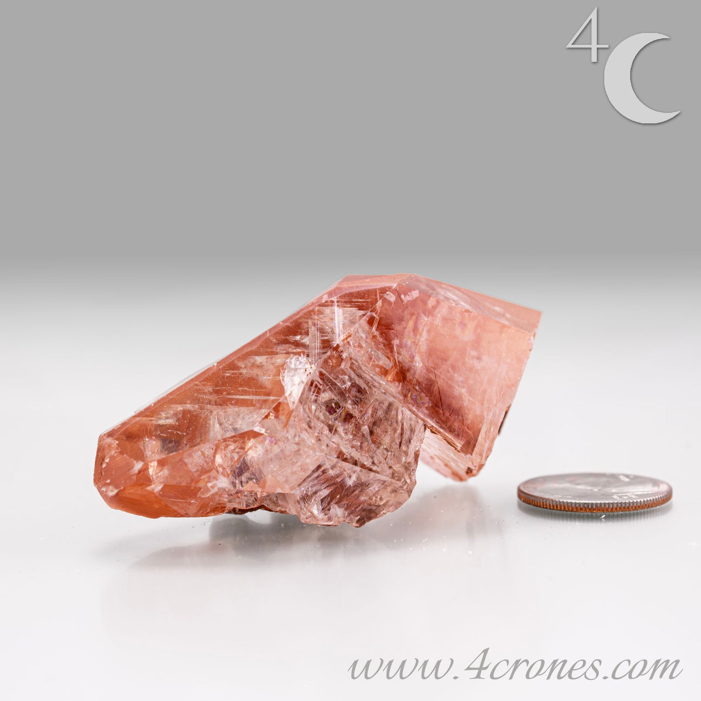 Red Diamond Calcite, glassy, gemmy diamond shaped geometries otherwise known as rhombohedrons and or scalenohedrons are combined with iron oxide hematoid inclusions. www.4crones.com