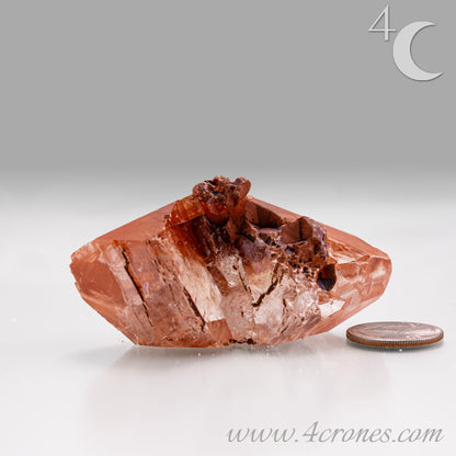 Red Diamond Calcite, glassy, gemmy diamond shaped geometries otherwise known as rhombohedrons and or scalenohedrons are combined with iron oxide hematoid inclusions. www.4crones.com