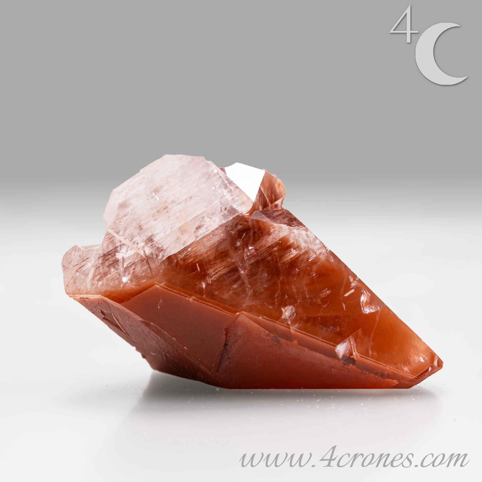 Red Diamond Calcite, glassy, gemmy diamond shaped geometries otherwise known as rhombohedrons and or scalenohedrons are combined with iron oxide hematoid inclusions. www.4crones.com