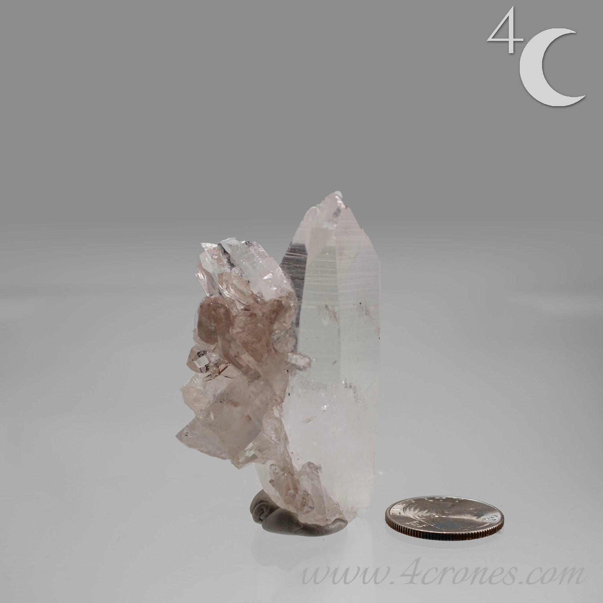 Our Lithium Quartz crystals are to die for. These dazzling specimens are astonishingly crystal clear with the softest touches of pinks and mauves. The Lumerian lines are so crisp and clean you can almost hear the ancient stories pouring out of them. These beauties will take your breath away, we kid you not. www.4crones.com