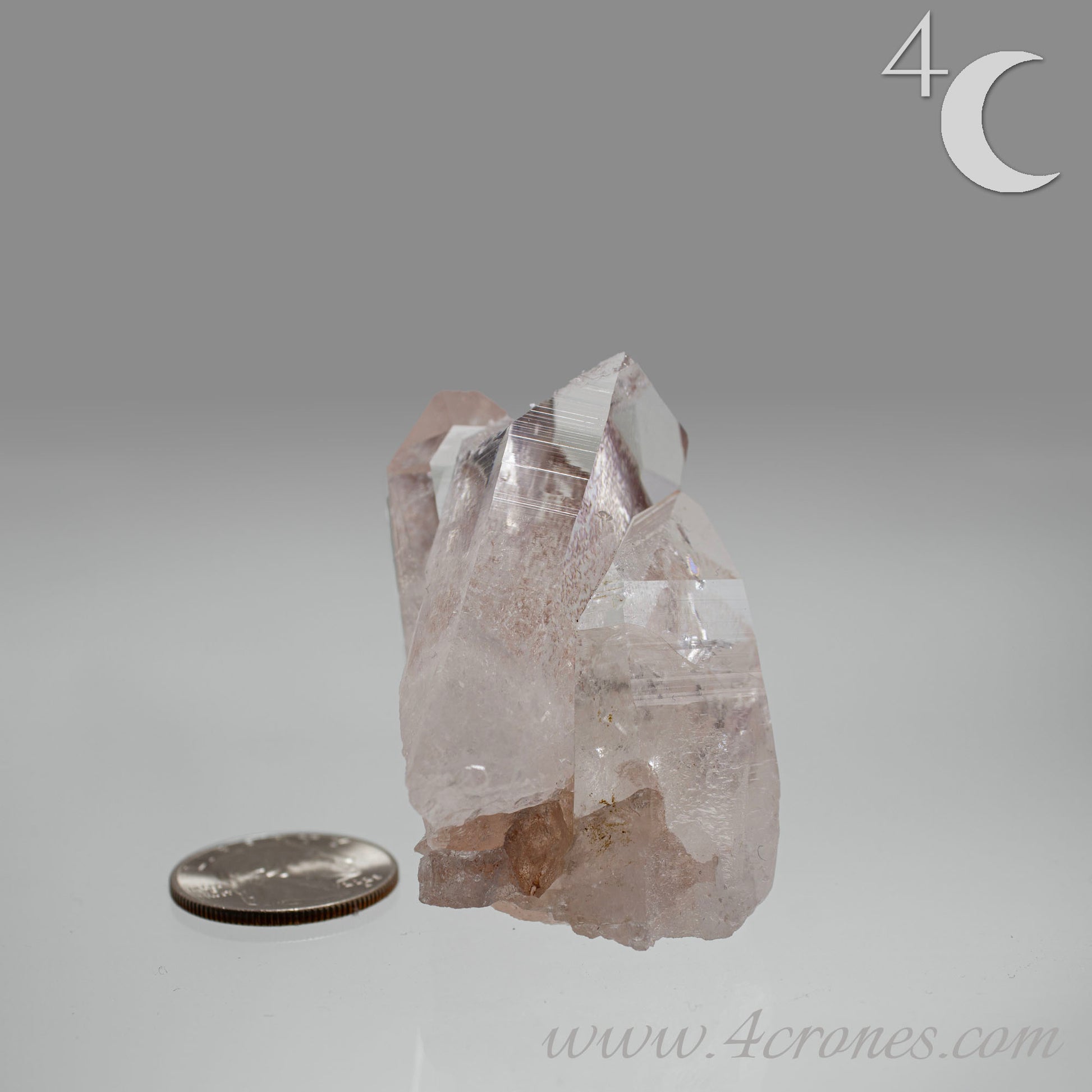 Our Lithium Quartz crystals are to die for. These dazzling specimens are astonishingly crystal clear with the softest touches of pinks and mauves. The Lumerian lines are so crisp and clean you can almost hear the ancient stories pouring out of them. These beauties will take your breath away, we kid you not. www.4crones.com