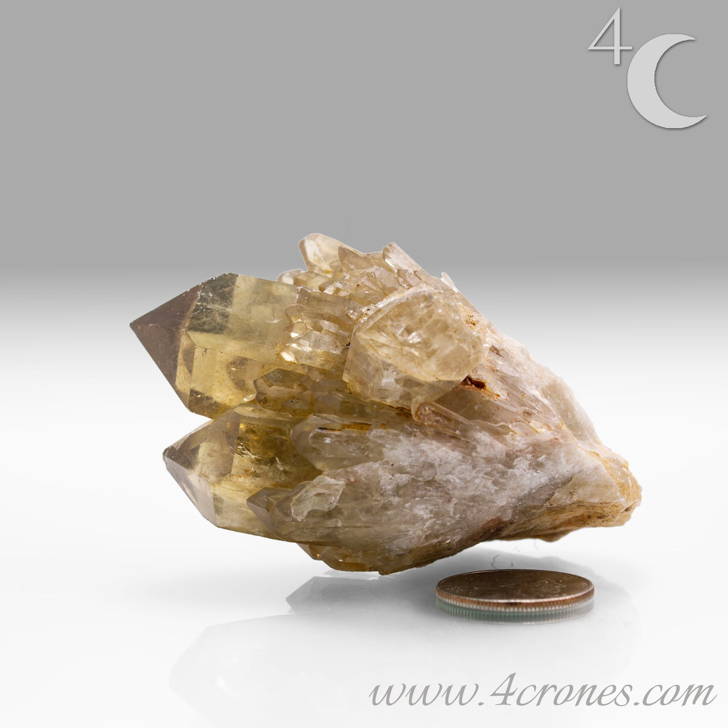 Kundalini Citrine Quartz is a stunning and rare variety of Citrine found exclusively in the Democratic Republic of Congo. This Natural Citrine is also characterized by a distinct formation of multiple terminated smaller Kundalini Quartz crystals.