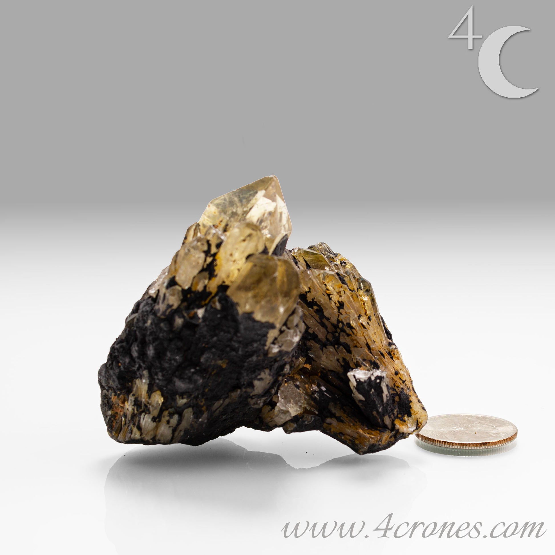 Kundalini Citrine Quartz is a stunning and rare variety of Citrine found exclusively in the Democratic Republic of Congo. This Natural Citrine is also characterized by a distinct formation of multiple terminated smaller Kundalini Quartz crystals.