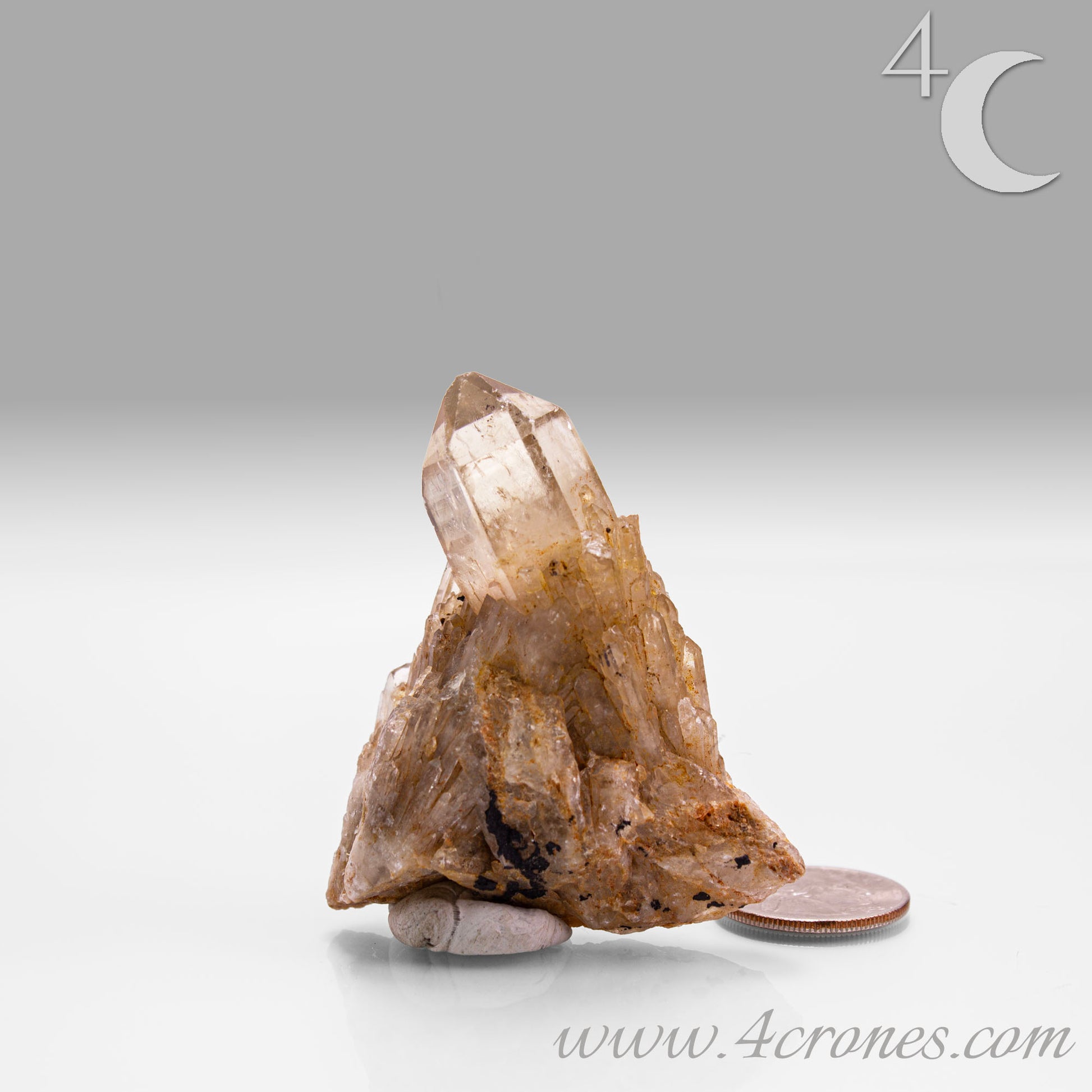 Kundalini Citrine Quartz is a stunning and rare variety of Citrine found exclusively in the Democratic Republic of Congo. This Natural Citrine is also characterized by a distinct formation of multiple terminated smaller Kundalini Quartz crystals.