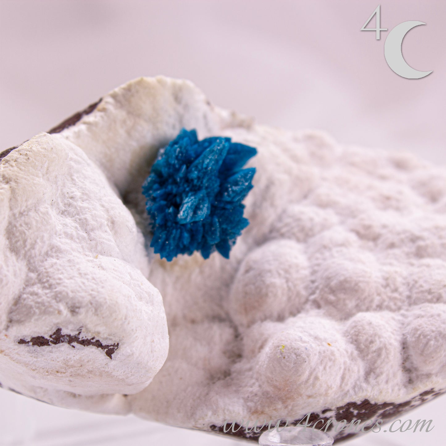 Cavansite is a rare calcium vanadium silicate mineral prized for its vivid blue color and rosette-like crystal formations