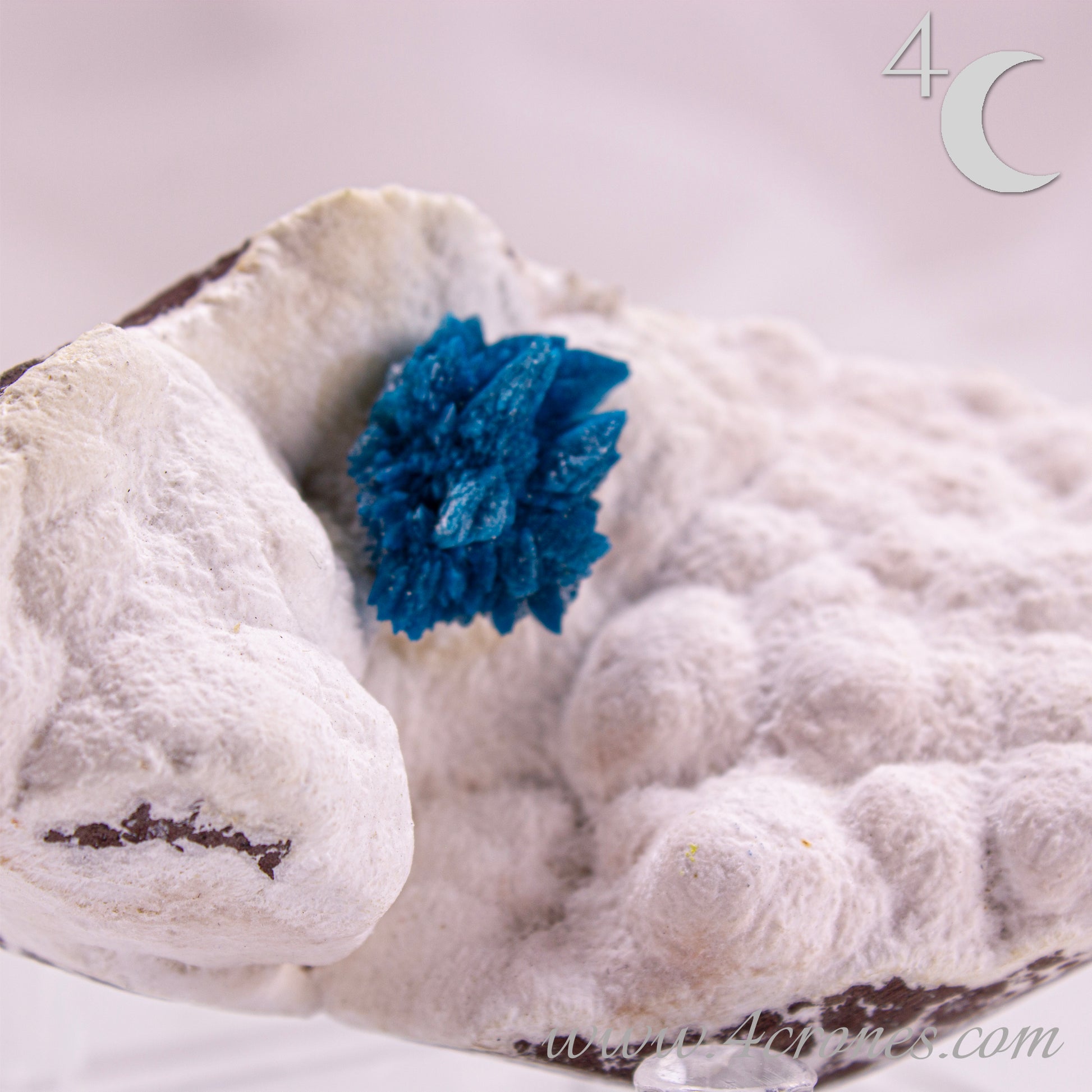 Cavansite is a rare calcium vanadium silicate mineral prized for its vivid blue color and rosette-like crystal formations