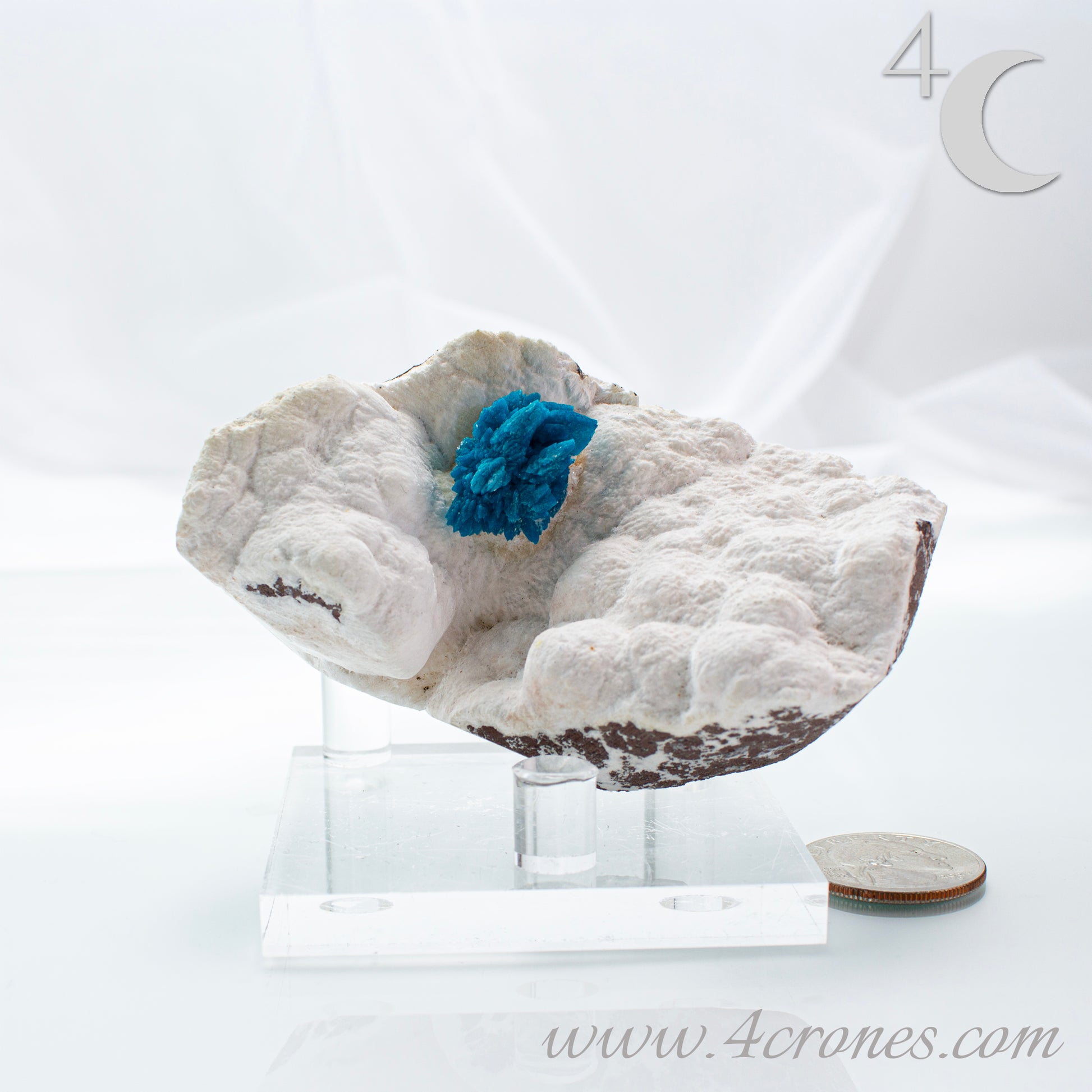 Cavansite is a rare calcium vanadium silicate mineral prized for its vivid blue color and rosette-like crystal formations