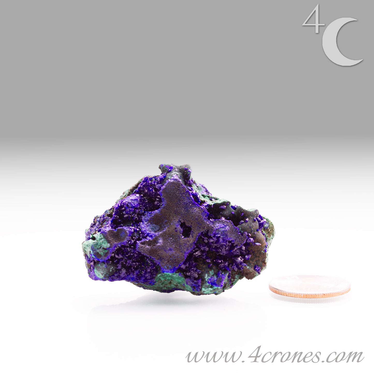 4 Crones Azurite-Malachite specimens are so luscious, with spectacular gemmy azurite crystals showing off the heavenly deep blue colors they are renowned for. They can be found in combination with Malachite acting as a “matrix” of sorts. Azurite is often found in nature mixed with Malachite. With more water content Azurite becomes Malachite. We think of them as siblings whose differing energies complement each other:) www.4crones.com