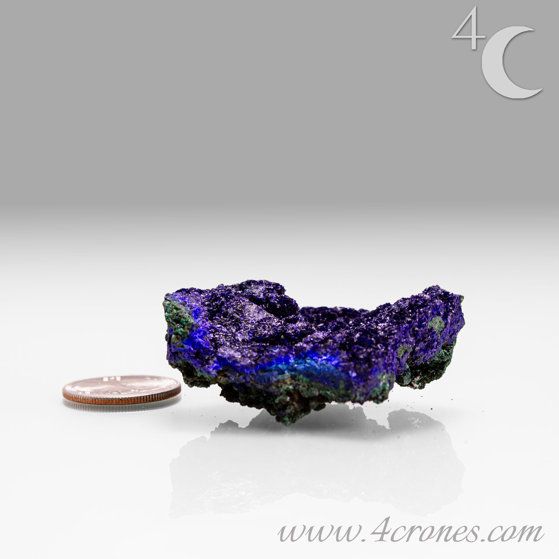 4 Crones Azurite-Malachite specimens are so luscious, with spectacular gemmy azurite crystals showing off the heavenly deep blue colors they are renowned for. They can be found in combination with Malachite acting as a “matrix” of sorts. Azurite is often found in nature mixed with Malachite. With more water content Azurite becomes Malachite. We think of them as siblings whose differing energies complement each other:)  www.4crones.com