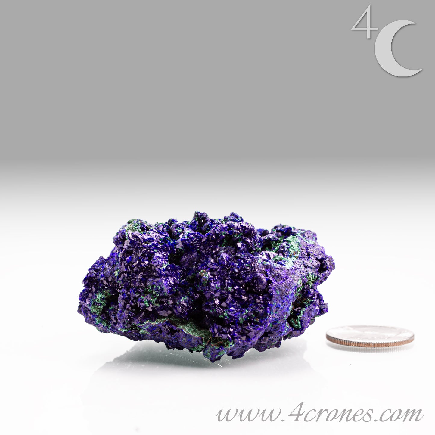 4 Crones Azurite-Malachite specimens are so luscious, with spectacular gemmy azurite crystals showing off the heavenly deep blue colors they are renowned for. They can be found in combination with Malachite acting as a “matrix” of sorts. Azurite is often found in nature mixed with Malachite. With more water content Azurite becomes Malachite. We think of them as siblings whose differing energies complement each other:) www.4crones.com