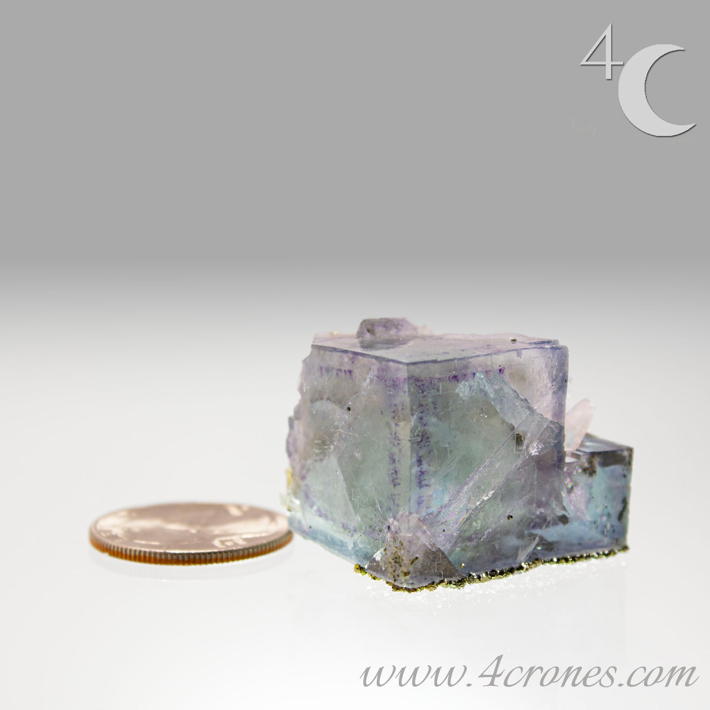 Yaogangxian  fluorite is cherished for its exceptional quality and crisp beauty with stunning water-like cubic crystals and purple-blue phantoms that create a mesmerizing effect.  www.4crones.com