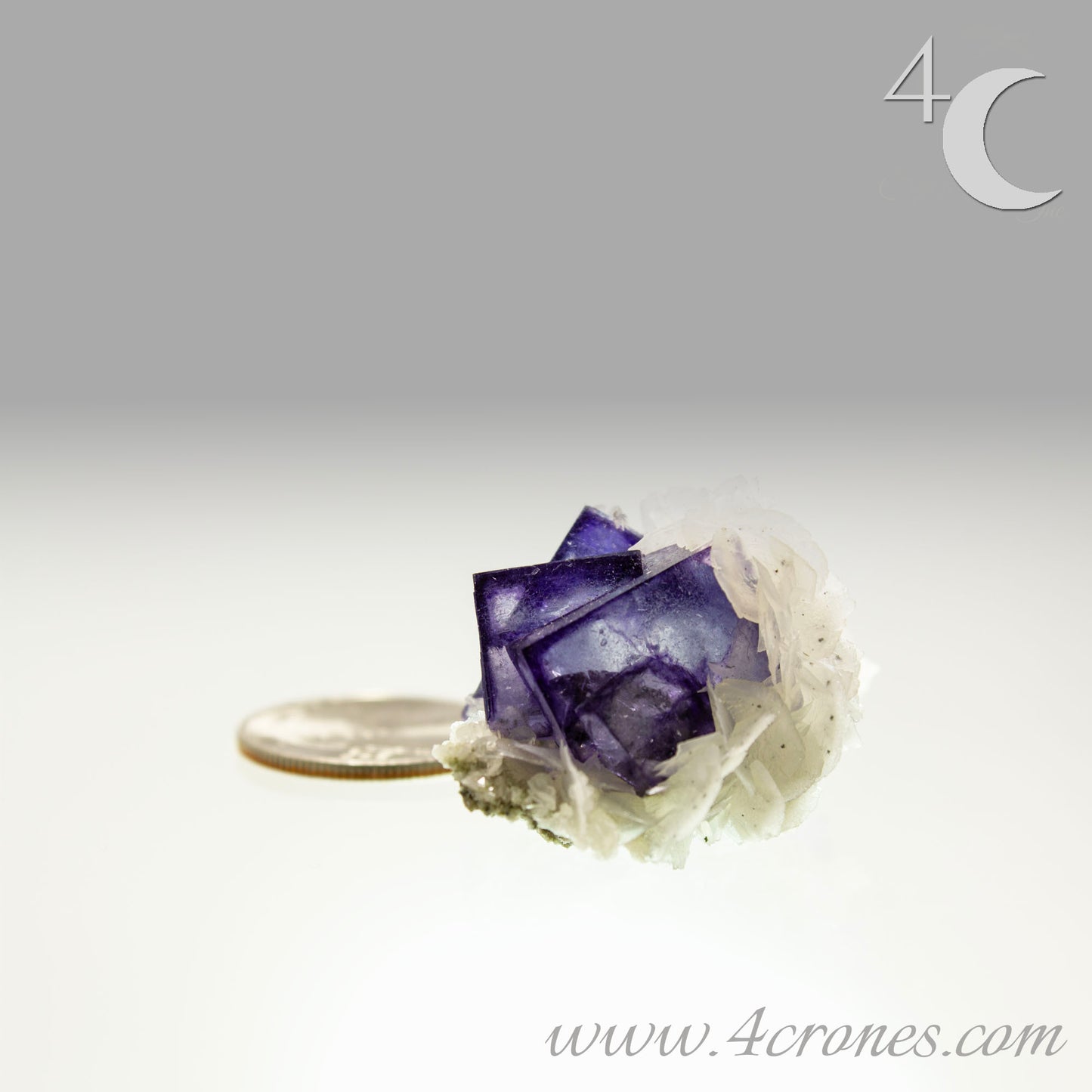Yaogangxian  fluorite is cherished for its exceptional quality and crisp beauty with stunning water-like cubic crystals and purple-blue phantoms that create a mesmerizing effect.  www.4crones.com