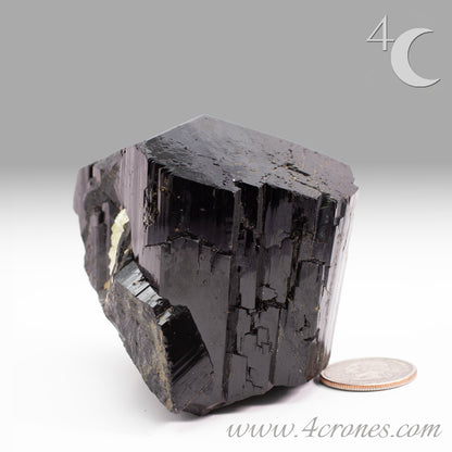  High-quality Black Tourmaline (Schorl) from Erongo, Namibia is an amazingly beautiful specimen with very clear geometric faceting similar to the three-pointed star and is referred to as the Mercedes top by many mineral collectors. www.4crones.com