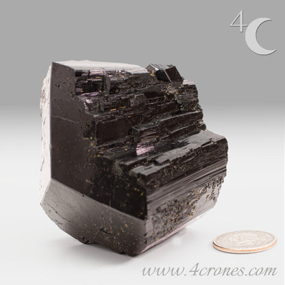  High-quality Black Tourmaline (Schorl) from Erongo, Namibia is an amazingly beautiful specimen with very clear geometric faceting similar to the three-pointed star and is referred to as the Mercedes top by many mineral collectors. www.4crones.com