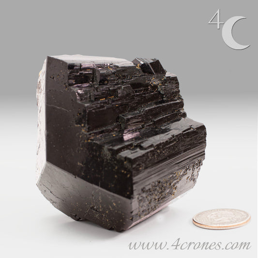  High-quality Black Tourmaline (Schorl) from Erongo, Namibia is an amazingly beautiful specimen with very clear geometric faceting similar to the three-pointed star and is referred to as the Mercedes top by many mineral collectors. www.4crones.com