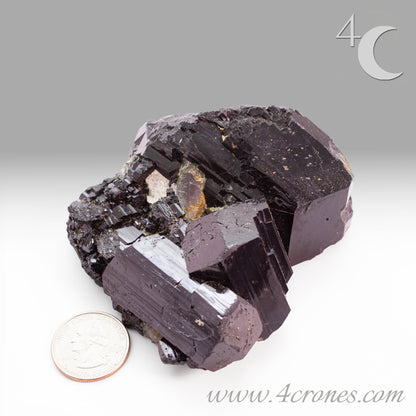  High-quality Black Tourmaline (Schorl) from Erongo, Namibia is an amazingly beautiful specimen with very clear geometric faceting similar to the three-pointed star and is referred to as the Mercedes top by many mineral collectors. www.4crones.com