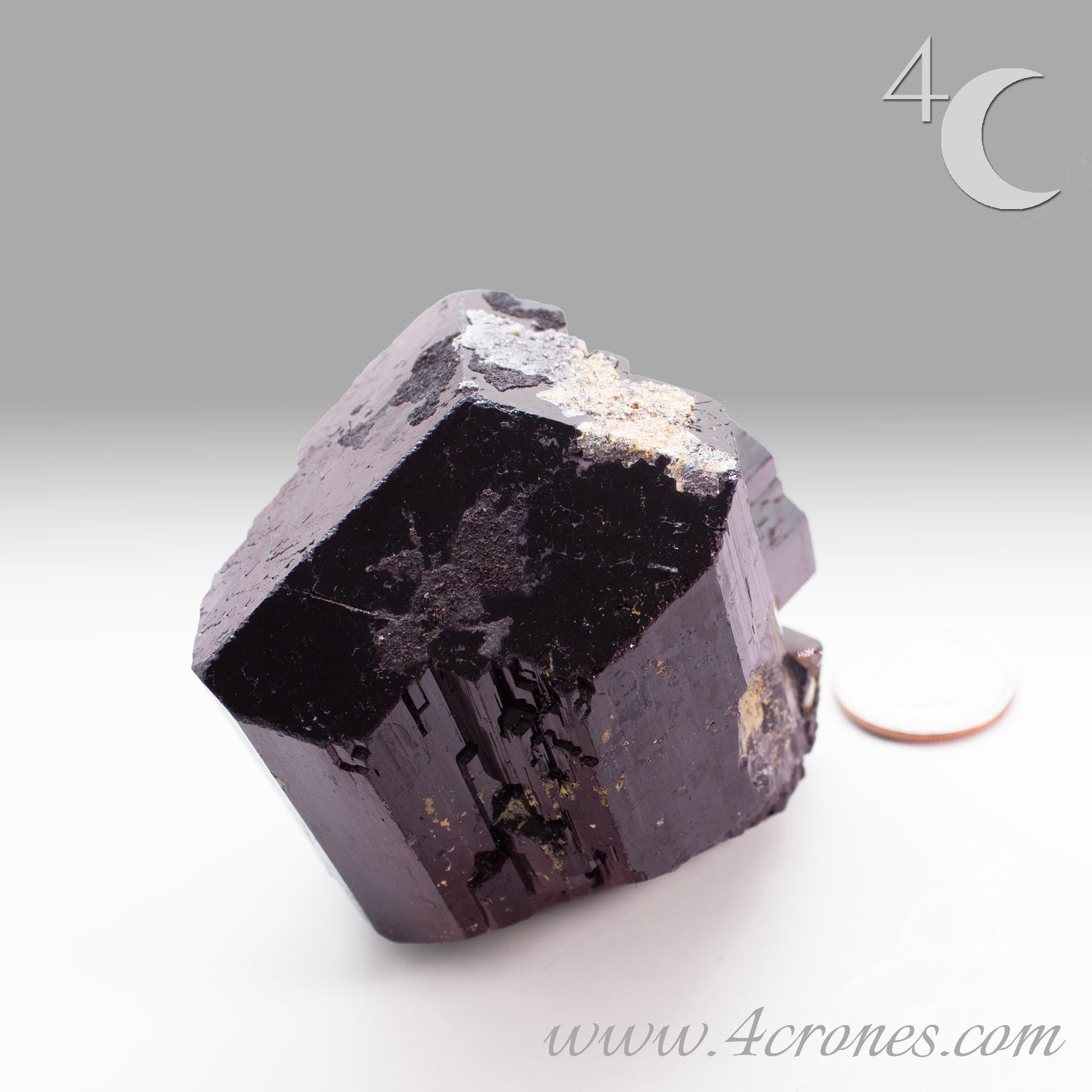  High-quality Black Tourmaline (Schorl) from Erongo, Namibia is an amazingly beautiful specimen with very clear geometric faceting similar to the three-pointed star and is referred to as the Mercedes top by many mineral collectors. www.4crones.com