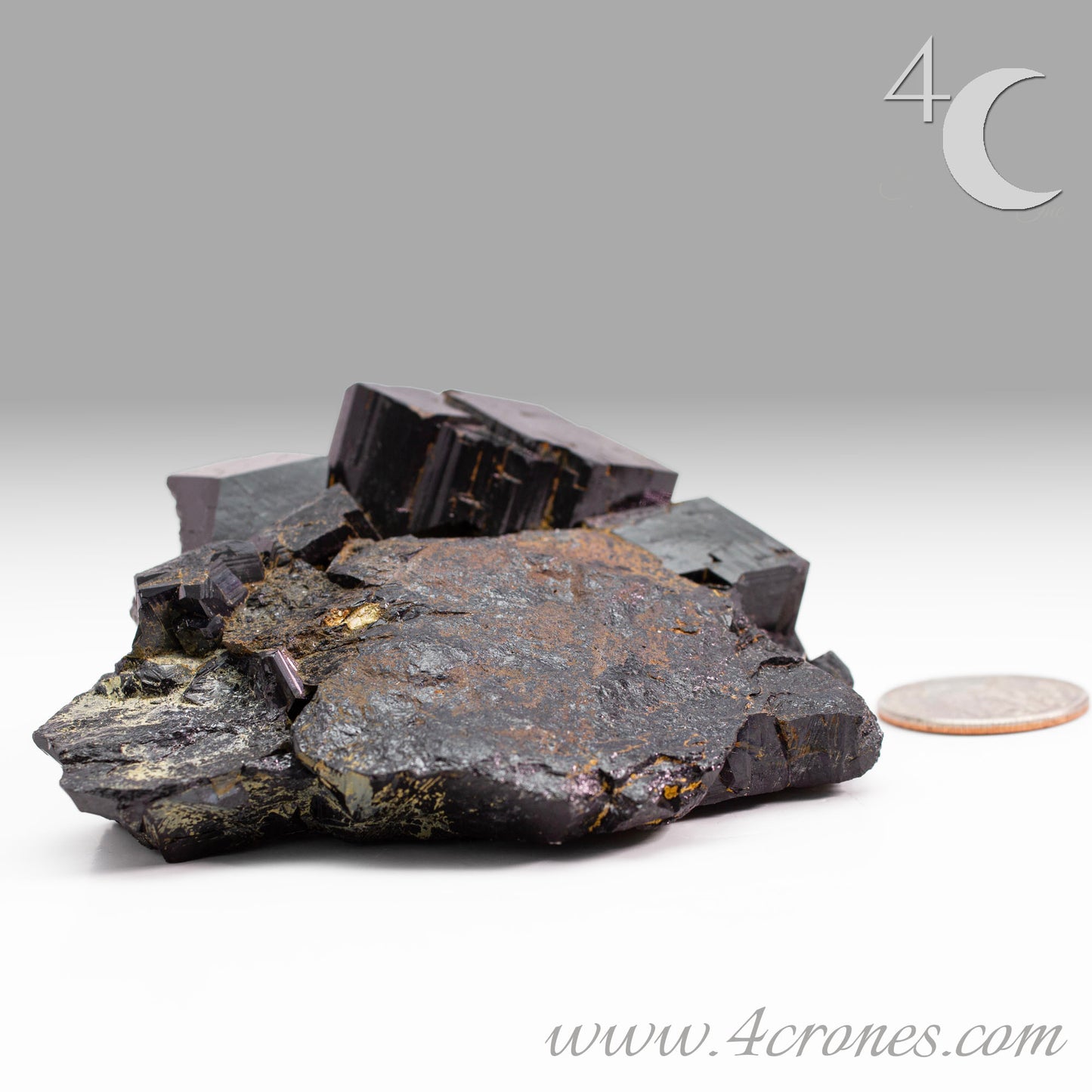  High-quality Black Tourmaline (Schorl) from Erongo, Namibia is an amazingly beautiful specimen with very clear geometric faceting similar to the three-pointed star and is referred to as the Mercedes top by many mineral collectors. www.4crones.com
