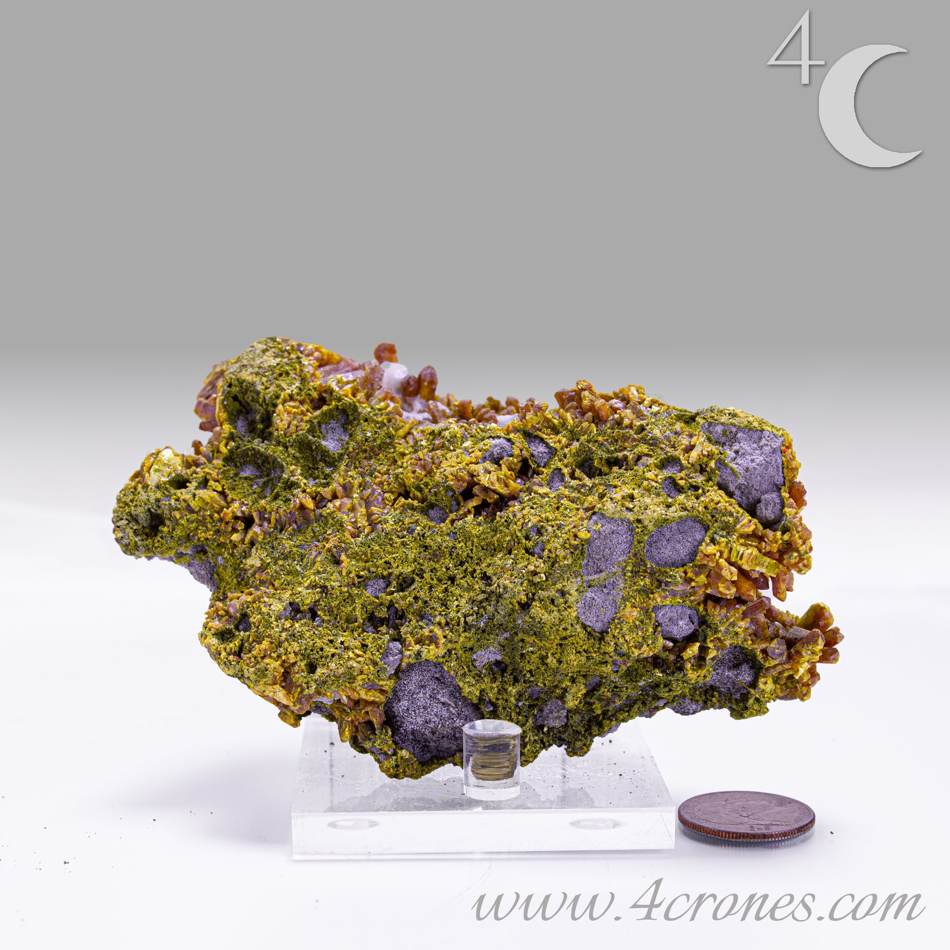 Orpiment mineral on matrix, back view
