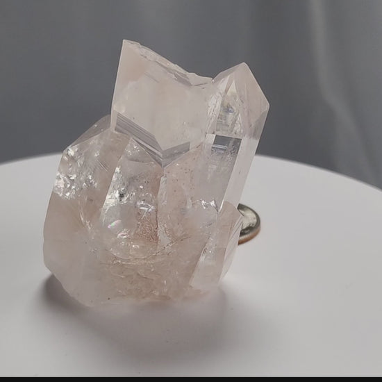 Our Lithium Quartz crystals are to die for. These dazzling specimens are astonishingly crystal clear with the softest touches of pinks and mauves. The Lumerian lines are so crisp and clean you can almost hear the ancient stories pouring out of them. These beauties will take your breath away, we kid you not. www.4crones.com