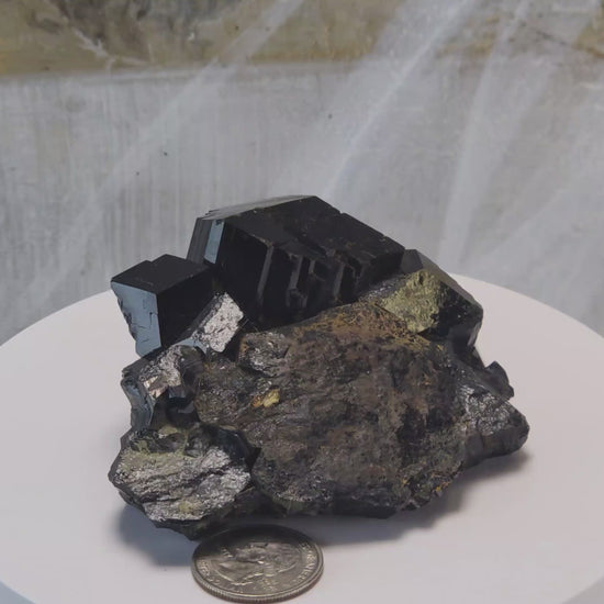  High-quality Black Tourmaline (Schorl) from Erongo, Namibia is an amazingly beautiful specimen with very clear geometric faceting similar to the three-pointed star and is referred to as the Mercedes top by many mineral collectors. www.4crones.com