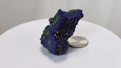 4 Crones Azurite-Malachite specimens are so luscious, with spectacular gemmy azurite crystals showing off the heavenly deep blue colors they are renowned for. They can be found in combination with Malachite acting as a “matrix” of sorts. Azurite is often found in nature mixed with Malachite. With more water content Azurite becomes Malachite. We think of them as siblings whose differing energies complement each other:) www.4crones.com