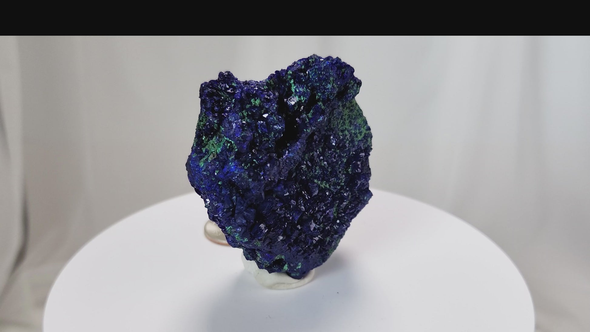 4 Crones Azurite-Malachite specimens are so luscious, with spectacular gemmy azurite crystals showing off the heavenly deep blue colors they are renowned for. They can be found in combination with Malachite acting as a “matrix” of sorts. Azurite is often found in nature mixed with Malachite. With more water content Azurite becomes Malachite. We think of them as siblings whose differing energies complement each other:)  www.4crones.com