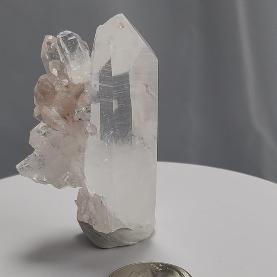 Our Lithium Quartz crystals are to die for. These dazzling specimens are astonishingly crystal clear with the softest touches of pinks and mauves. The Lumerian lines are so crisp and clean you can almost hear the ancient stories pouring out of them. These beauties will take your breath away, we kid you not. www.4crones.com