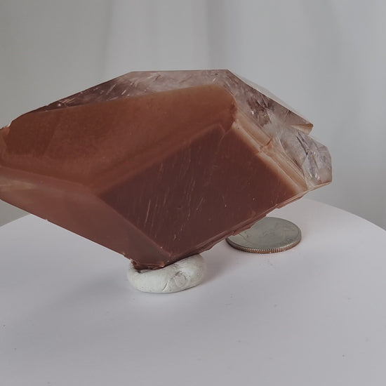 Red Diamond Calcite, glassy, gemmy diamond shaped geometries otherwise known as rhombohedrons and or scalenohedrons are combined with iron oxide hematoid inclusions. www.4crones.com