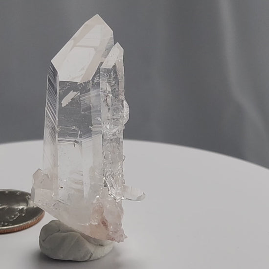 Our Lithium Quartz crystals are to die for. These dazzling specimens are astonishingly crystal clear with the softest touches of pinks and mauves. The Lumerian lines are so crisp and clean you can almost hear the ancient stories pouring out of them. These beauties will take your breath away, we kid you not. www.4crones.com