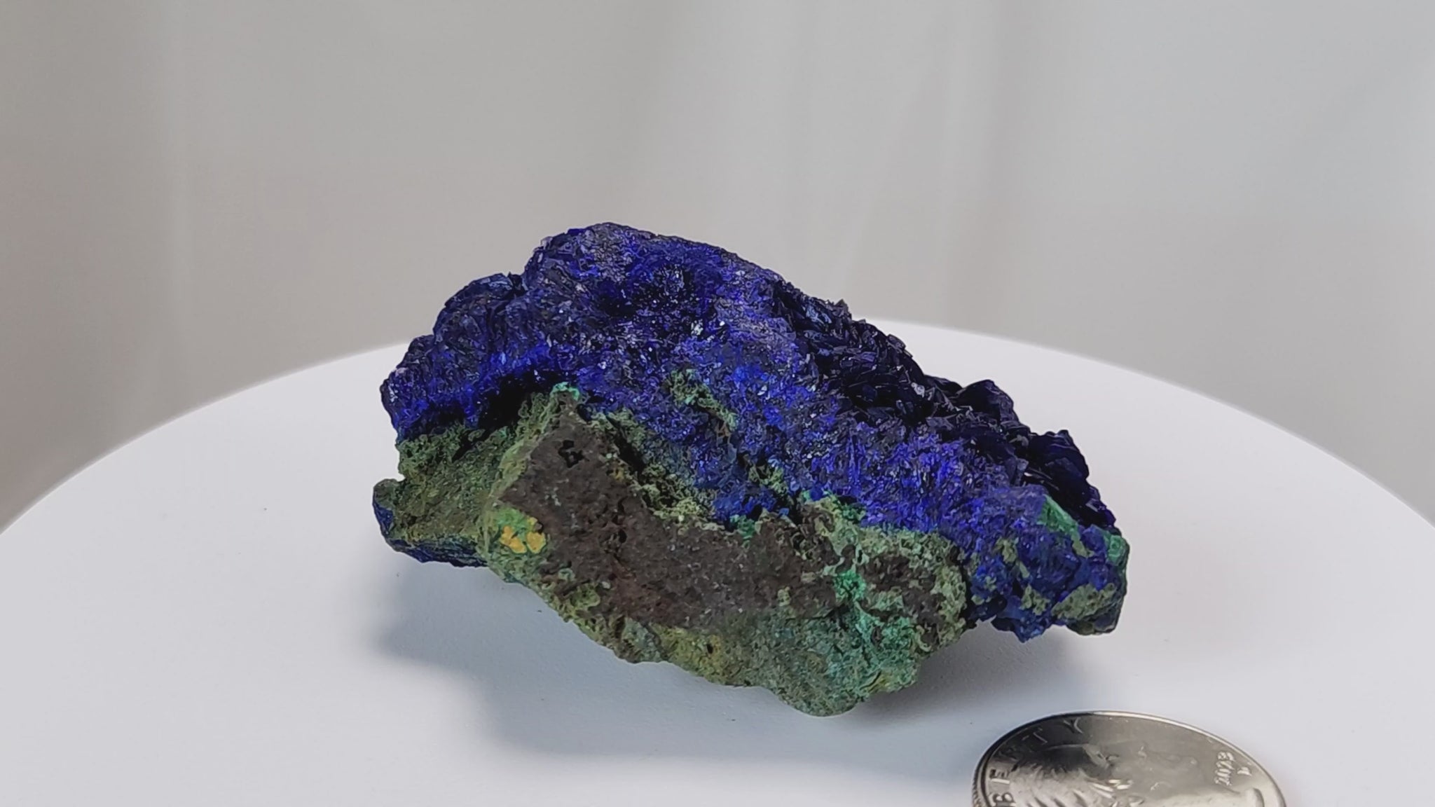 4 Crones Azurite-Malachite specimens are so luscious, with spectacular gemmy azurite crystals showing off the heavenly deep blue colors they are renowned for. They can be found in combination with Malachite acting as a “matrix” of sorts. Azurite is often found in nature mixed with Malachite. With more water content Azurite becomes Malachite. We think of them as siblings whose differing energies complement each other:)  www.4crones.com