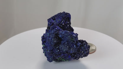 4 Crones Azurite-Malachite specimens are so luscious, with spectacular gemmy azurite crystals showing off the heavenly deep blue colors they are renowned for. They can be found in combination with Malachite acting as a “matrix” of sorts. Azurite is often found in nature mixed with Malachite. With more water content Azurite becomes Malachite. We think of them as siblings whose differing energies complement each other:) www.4crones.com