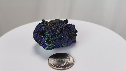 4 Crones Azurite-Malachite specimens are so luscious, with spectacular gemmy azurite crystals showing off the heavenly deep blue colors they are renowned for. They can be found in combination with Malachite acting as a “matrix” of sorts. Azurite is often found in nature mixed with Malachite. With more water content Azurite becomes Malachite. We think of them as siblings whose differing energies complement each other:) www.4crones.com
