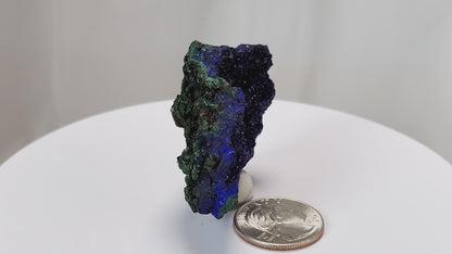 4 Crones Azurite-Malachite specimens are so luscious, with spectacular gemmy azurite crystals showing off the heavenly deep blue colors they are renowned for. They can be found in combination with Malachite acting as a “matrix” of sorts. Azurite is often found in nature mixed with Malachite. With more water content Azurite becomes Malachite. We think of them as siblings whose differing energies complement each other:) www.4crones.com