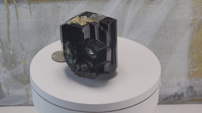  High-quality Black Tourmaline (Schorl) from Erongo, Namibia is an amazingly beautiful specimen with very clear geometric faceting similar to the three-pointed star and is referred to as the Mercedes top by many mineral collectors. www.4crones.com